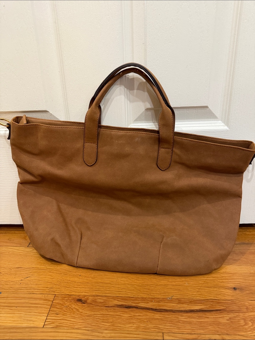 Large Brown Suede Tote Bag